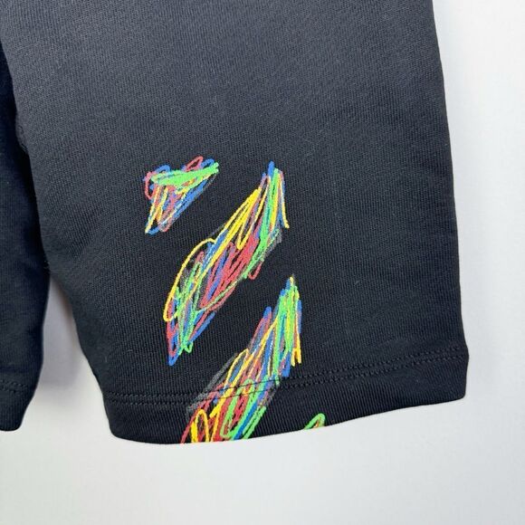 OFF WHITE | NEW Kids Black Sketch Logo Print Track Shorts Youth Size 4 - Picture 6 of 6